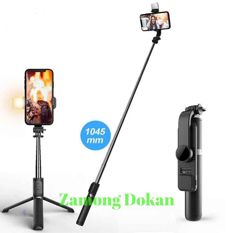 Foldable Mini Wireless Bluetooth Selfie Stick Tripod With Fill Light Shutter Remote Control For iphone 13 12 11 Pro IOS Android