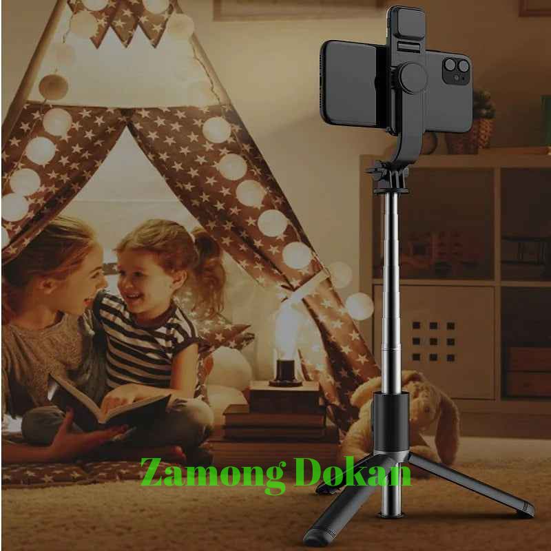 Foldable Mini Wireless Bluetooth Selfie Stick Tripod With Fill Light Shutter Remote Control For iphone 13 12 11 Pro IOS Android